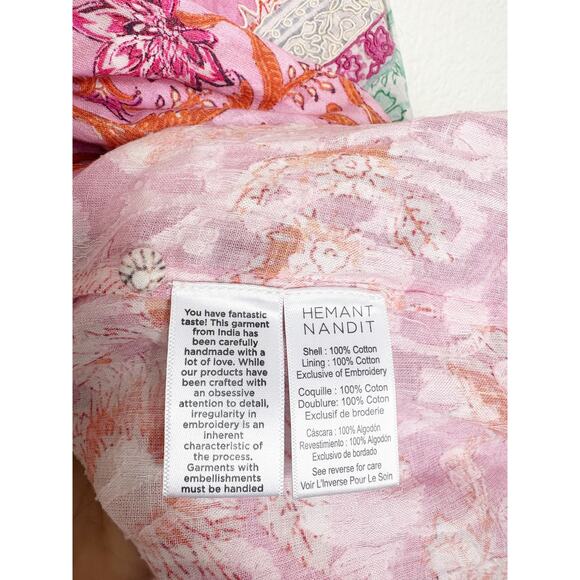 Hemant & Nandita Sidra Mini Dress Size XS Embroidered Cut Out Colorful - Picture 6 of 14